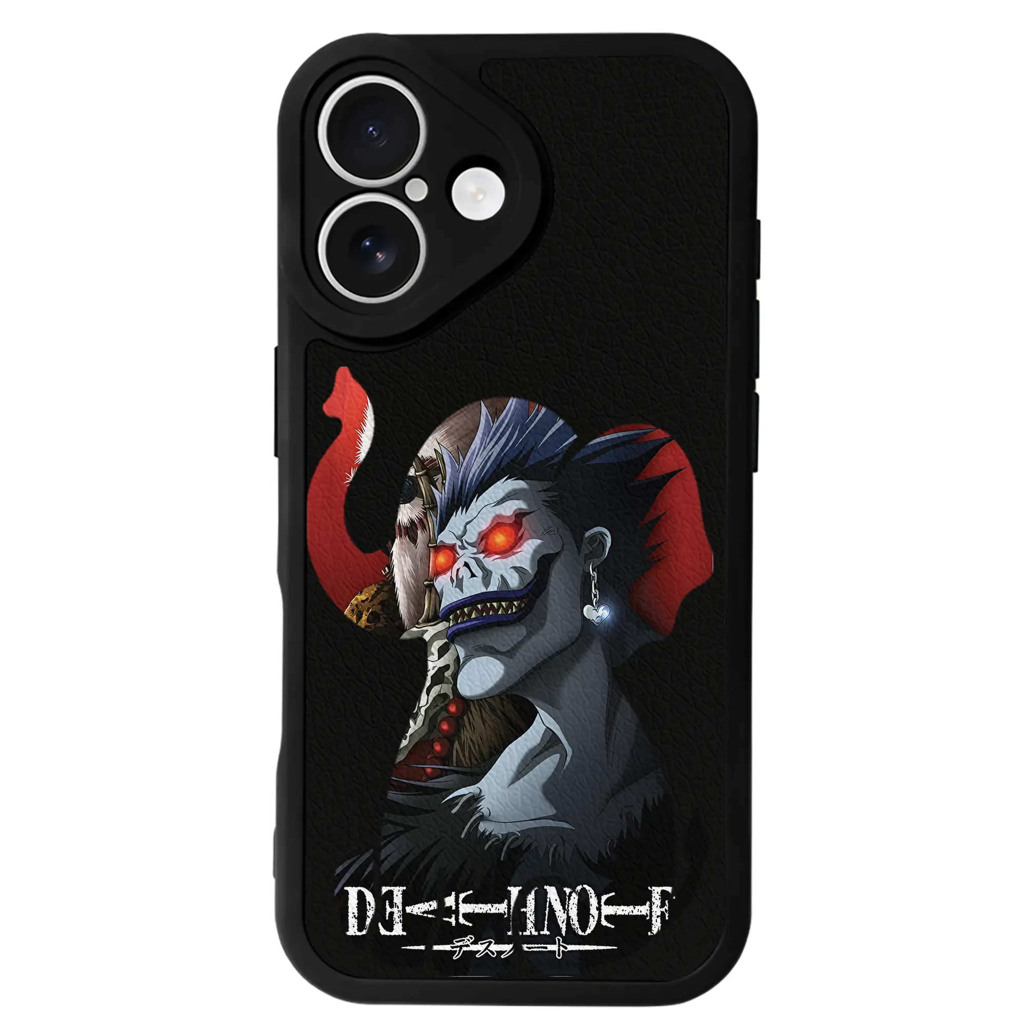 デスノート グッズ,リューク - IPhone 16シリーズ対応 ・ シリコンスマホケース ・ レザー調 ・ 高精度フィット ・ 耐衝撃 ・ ワイヤレス充電対応 ・ 精密カット